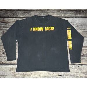 VTG Jack Daniels I Know Jack L/S T- Shirt Whiskey Double Side Promo Size Large